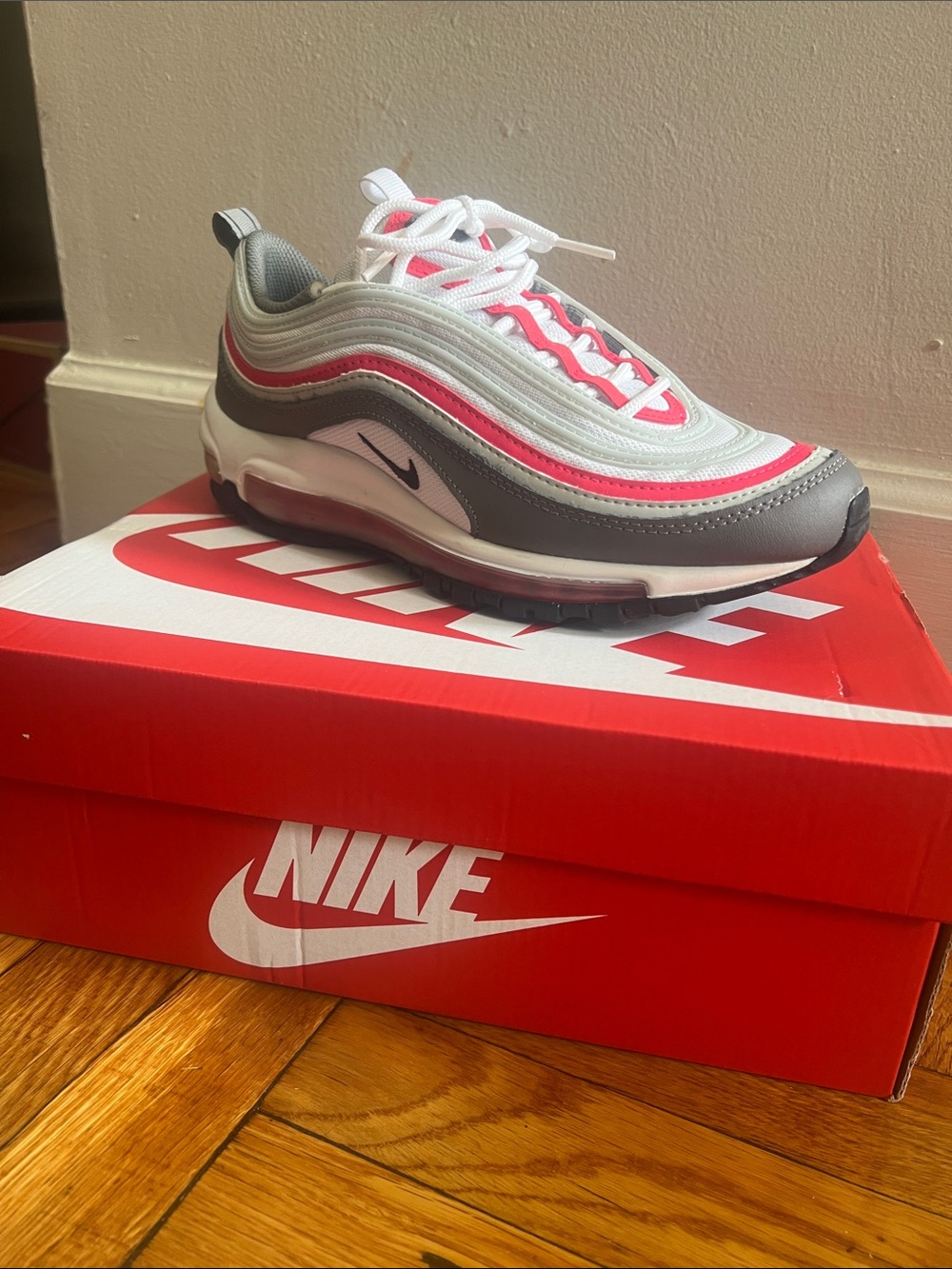 Nike Kids Air Max 97 - White, Gray & Pink